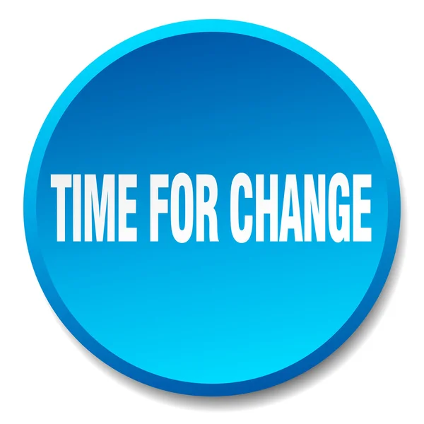 Time for change blue round flat isolated push button — Stock Vector