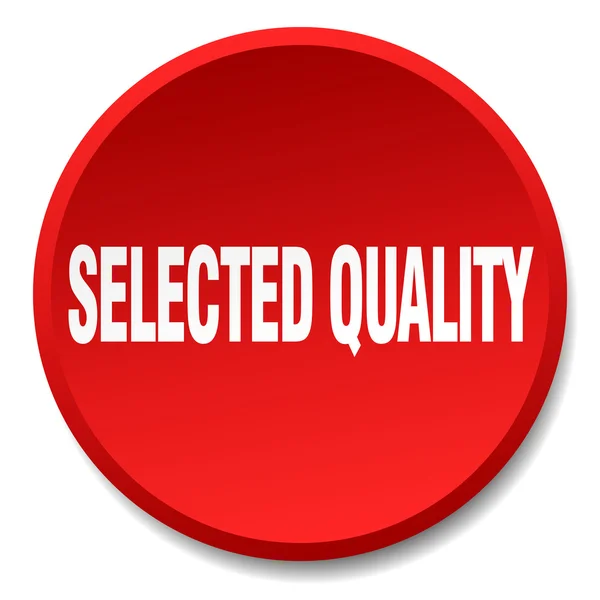 Botão isolado liso redondo vermelho da qualidade selecionada — Vetor de Stock