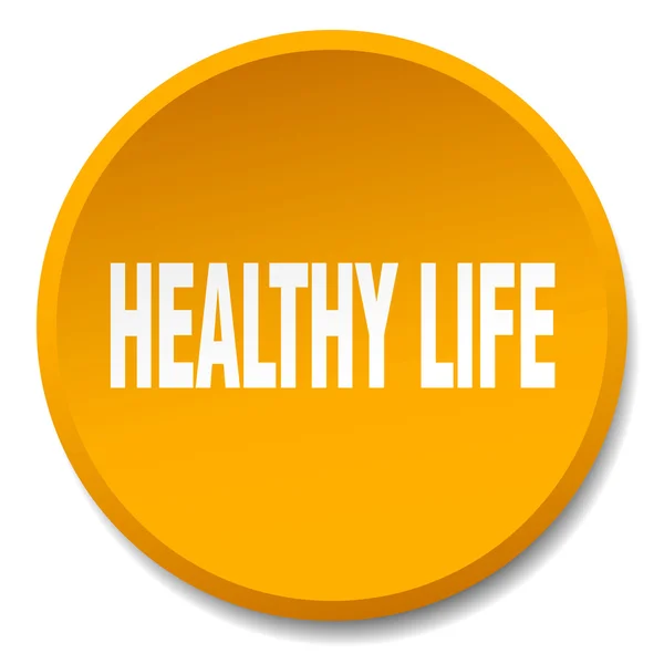 健康的な生活フラット分離プッシュ ボタン ラウンド オレンジ — ストックベクタ