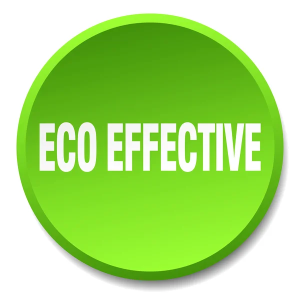Botão de pressão isolado plano redondo verde eficaz eco — Vetor de Stock