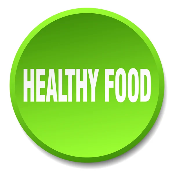 Alimentos saludables verde ronda plana pulsador aislado — Vector de stock