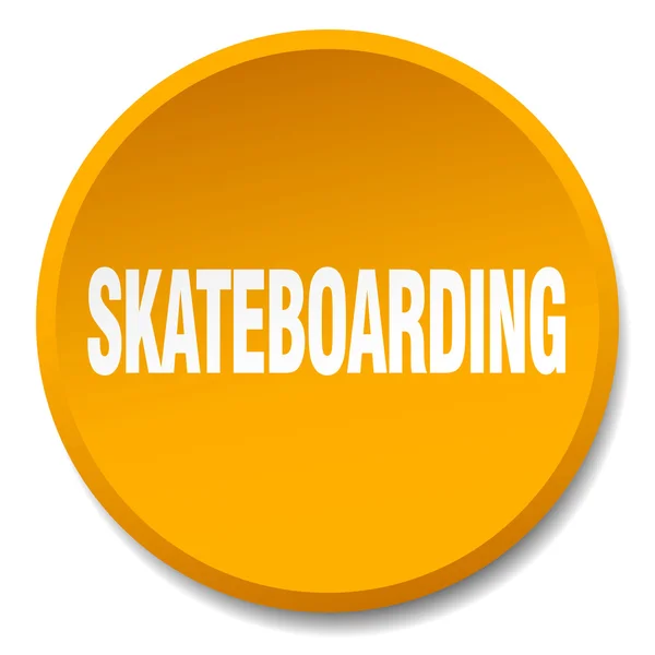 Skateboard orange rond plat isolé bouton poussoir — Image vectorielle