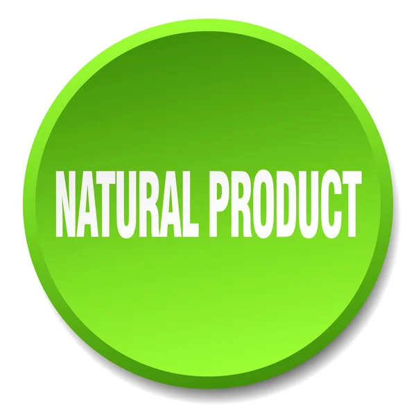 Natural product green round flat isolated push button — Stock Vector