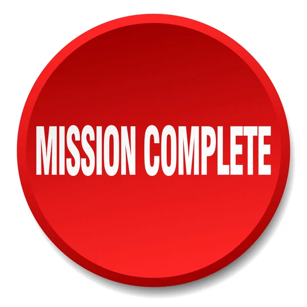 Миссия полная красная круглая плоская кнопка — стоковый вектор