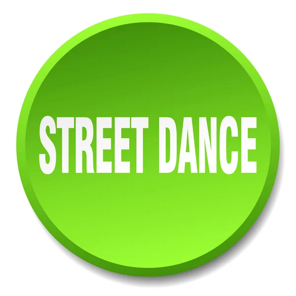 Utcai tánc zöld kerek lapos elszigetelt nyomógomb — Stock Vector