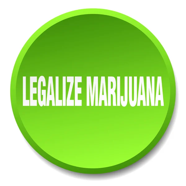 Legalize marijuana green round flat isolated push button — Stock Vector