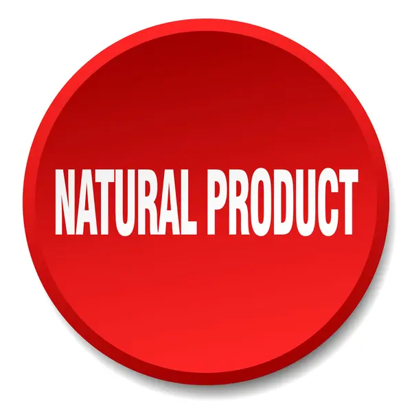 Doğal ürün düz izole basma düğmesi kırmızı — Stok Vektör