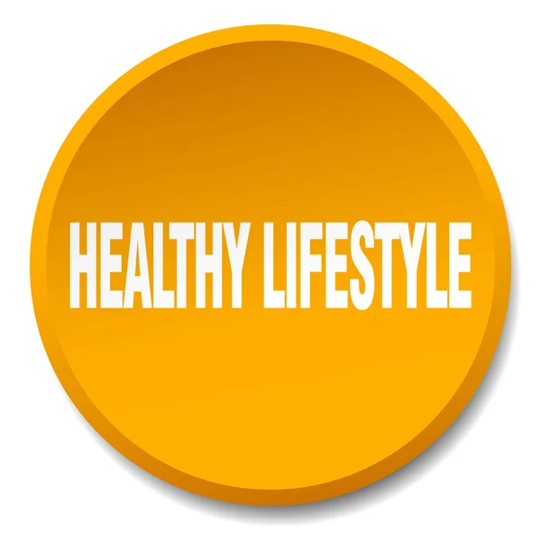 健康的なライフ スタイル フラット分離プッシュ ボタン ラウンド オレンジ — ストックベクタ