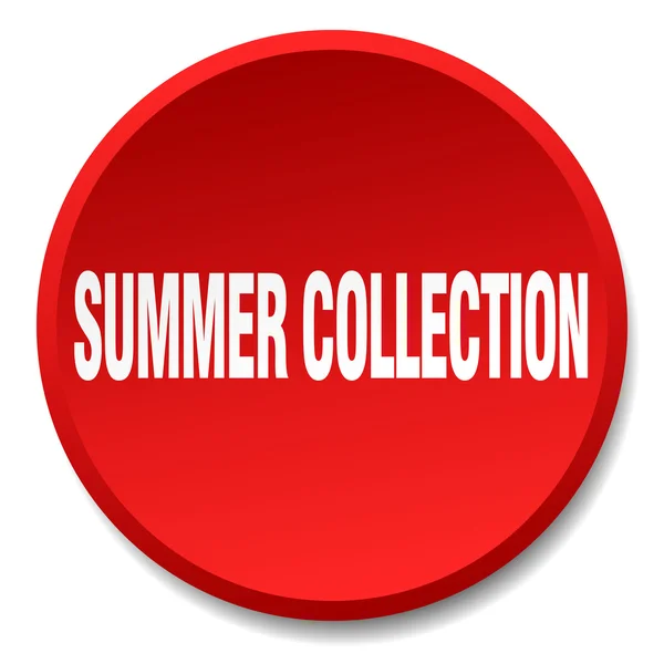Summer collection red round flat isolated push button — Stock Vector