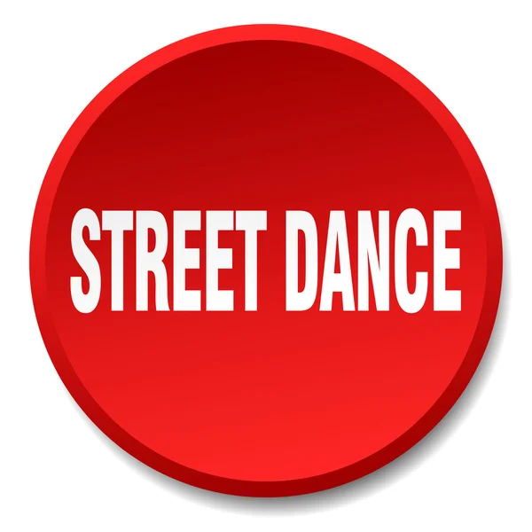 Street Dance rot rund flach isolierter Druckknopf — Stockvektor