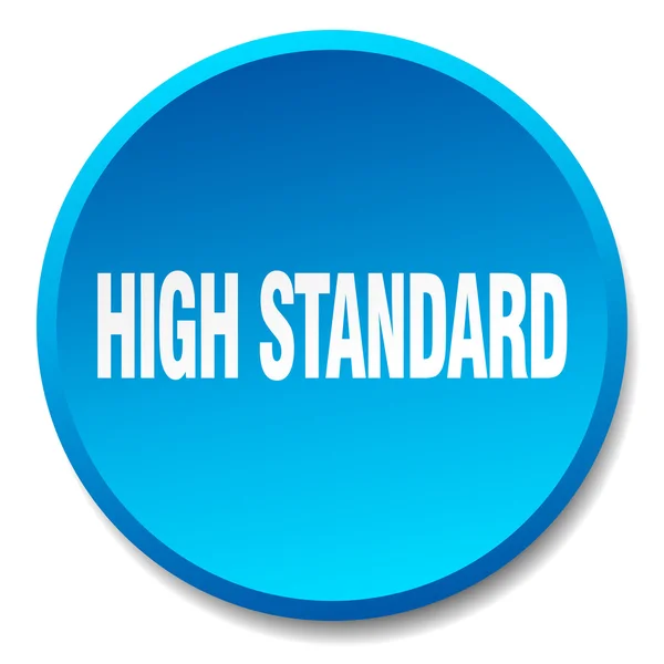 Hoge standaard blauwe ronde platte geïsoleerde drukknop — Stockvector