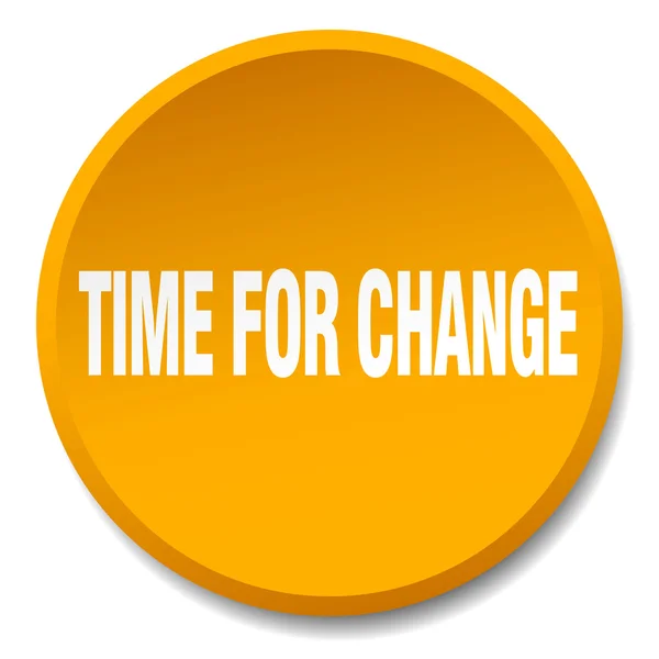 Time for change orange round flat isolated push button — Stock Vector