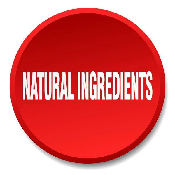 Natural ingredients red round flat isolated push button — Stock Vector