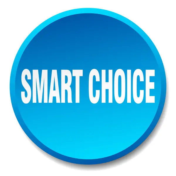 Smart choice blue round flat isolated push button — Stock Vector