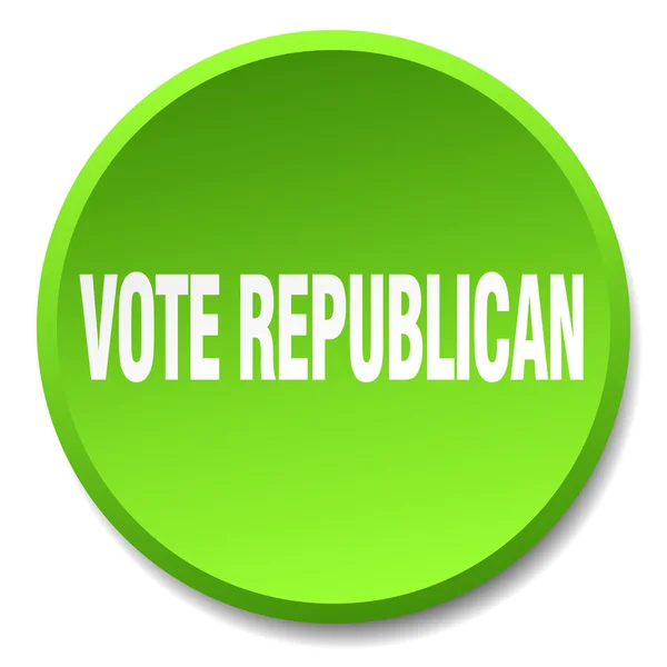 Vote républicain vert rond plat isolé bouton poussoir — Image vectorielle