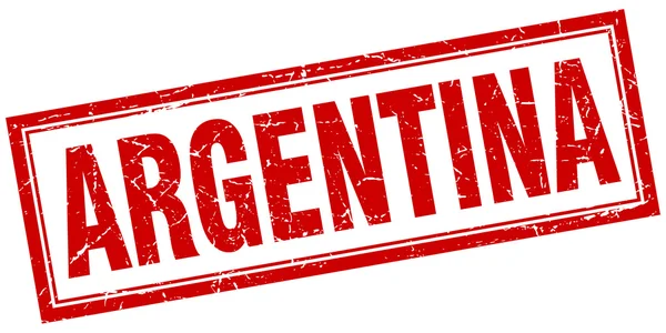 Argentinië Rode plein grunge stempel op wit — Stockvector