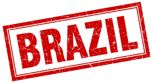 巴西红场 grunge 邮票上白 — 图库矢量图片