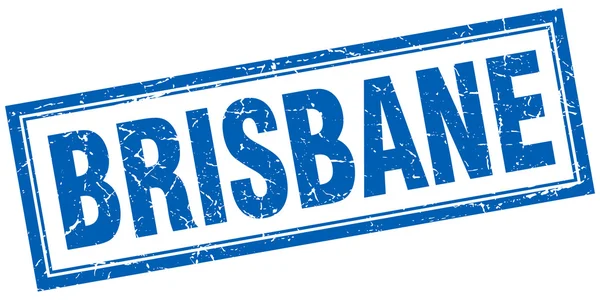 Brisbane blue square grunge stamp on white — Stock Vector