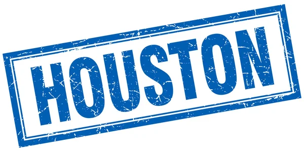 Houston azul quadrado grunge selo em branco — Vetor de Stock