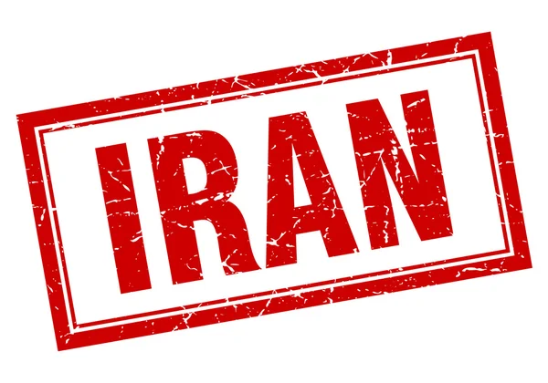 Iran Rode plein grunge stempel op wit — Stockvector