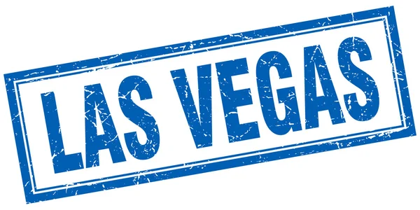 Las Vegas pieczęć niebieski nieczysty kwadrat na białym tle — Wektor stockowy