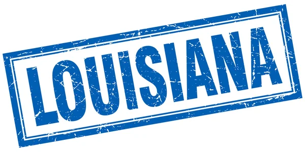 Sello grunge cuadrado azul de Louisiana en blanco — Vector de stock