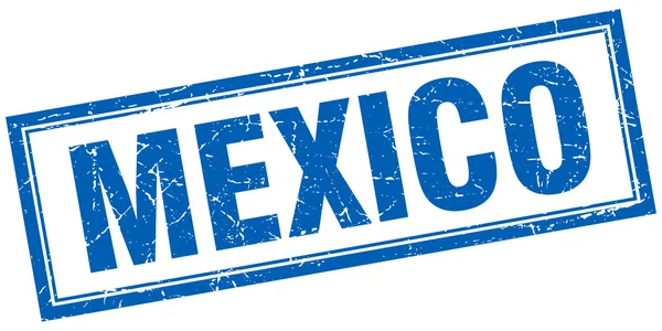 Beyaz Meksika mavi kare grunge damgası — Stok Vektör