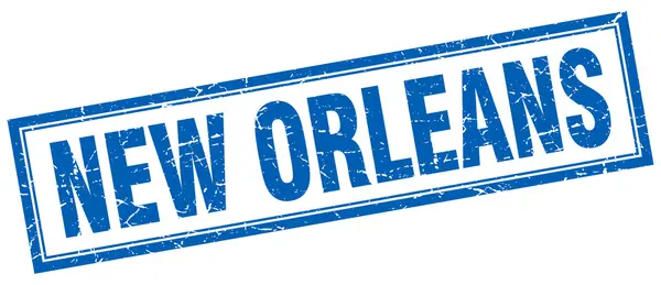Sello grunge cuadrado azul de Nueva Orleans en blanco — Vector de stock