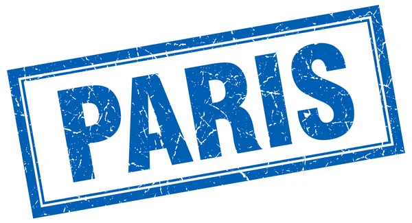 Paris modrý čtvereček grunge razítko na bílém pozadí — Stockový vektor