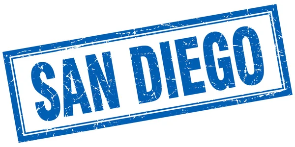 Синяя квадратная марка Сан-Диего на белом — стоковый вектор