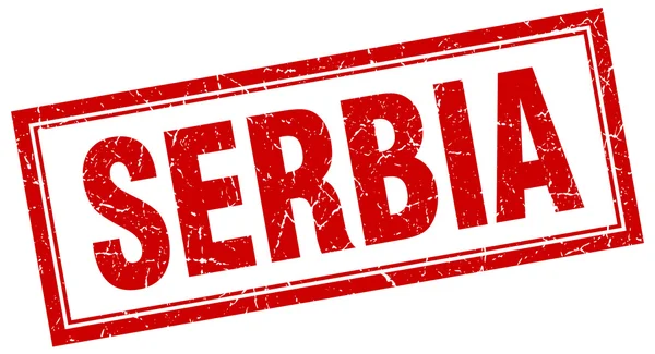 Serbia plac czerwony ilustracja pieczęć na białym — Wektor stockowy