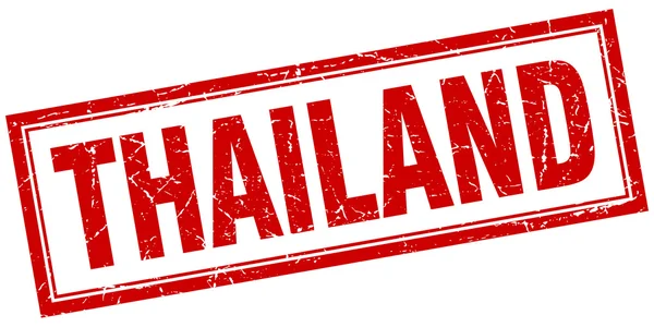Tailândia vermelho quadrado grunge selo em branco — Vetor de Stock