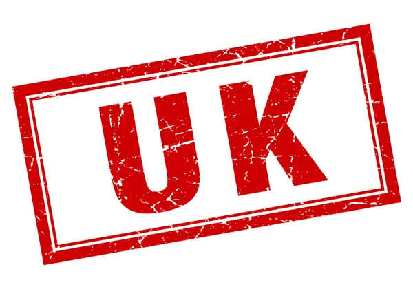 Reino Unido sello grunge cuadrado rojo en blanco — Vector de stock