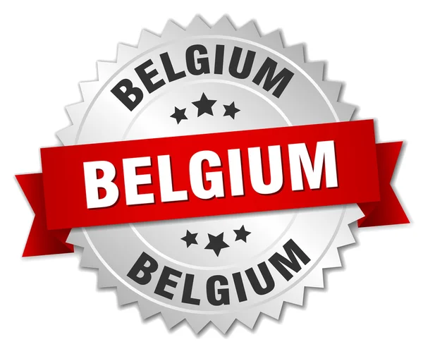 Ασημένια κονκάρδα με κόκκινη κορδέλα γύρω από Βέλγιο — Διανυσματικό Αρχείο