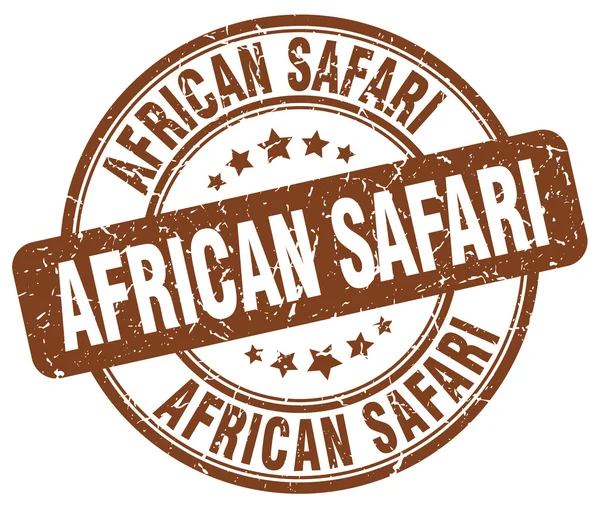 Safari africano grunge marrom redondo carimbo de borracha vintage — Vetor de Stock