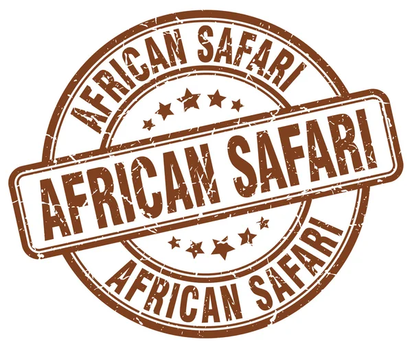 Safari africano grunge marrom redondo carimbo de borracha vintage — Vetor de Stock