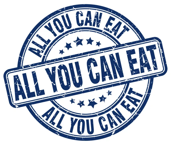 All you can eat blue grunge round vintage rubber stamp — Stockvector