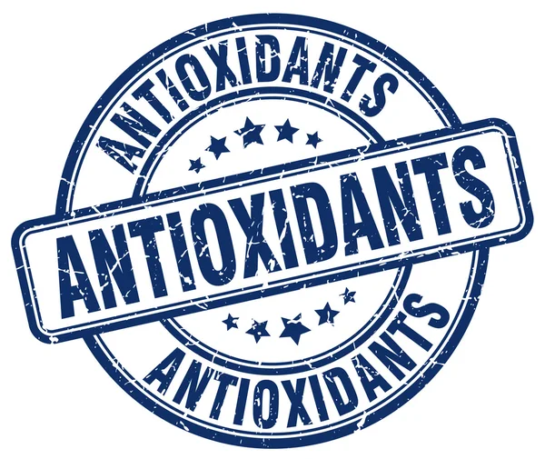 Antioxidantes grunge azul rodada carimbo de borracha vintage — Vetor de Stock