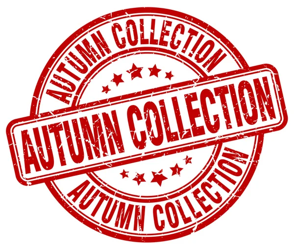 Colección otoño grunge rojo ronda sello de goma vintage — Archivo Imágenes Vectoriales