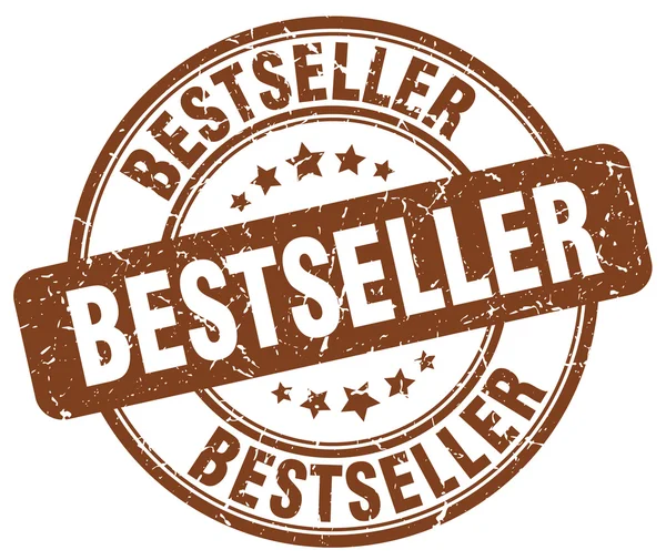 Bestseller bruin grunge ronde vintage Rubberstempel — Stockvector
