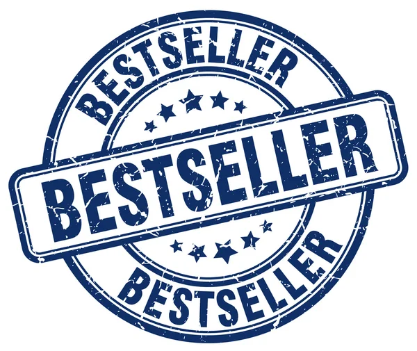 Bestseller blauwe grunge ronde vintage Rubberstempel — Stockvector