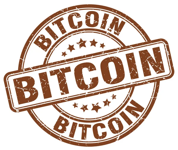 Bitcoin brun grunge rond timbre en caoutchouc vintage — Image vectorielle