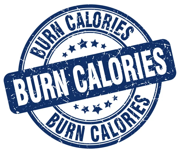 Burn calories blue grunge round vintage rubber stamp — Stock Vector