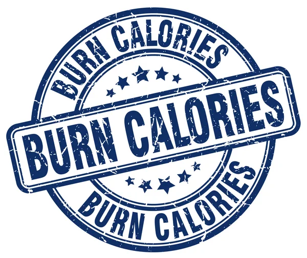 Burn calories blue grunge round vintage rubber stamp — Stock Vector