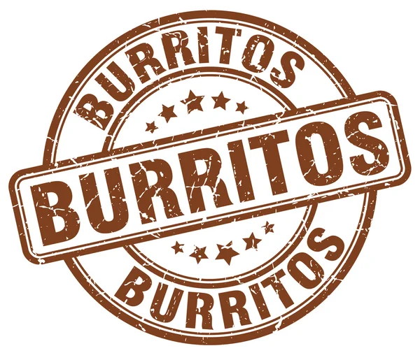 Burrito's bruin grunge ronde vintage Rubberstempel — Stockvector