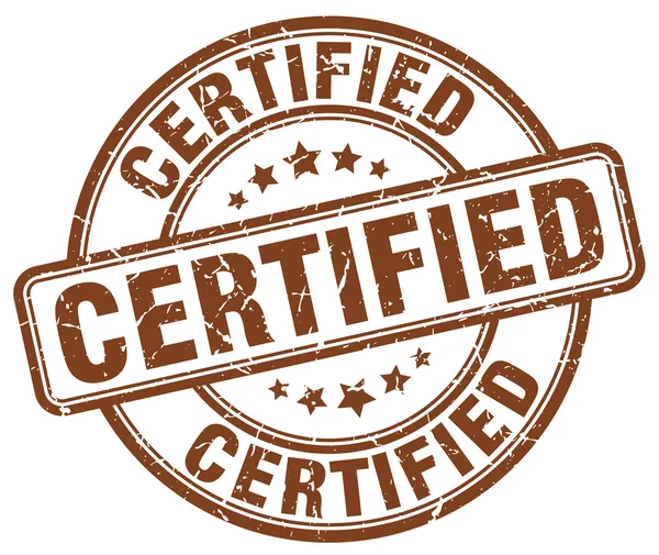 Certificado grunge marrom redondo selo de borracha vintage — Vetor de Stock