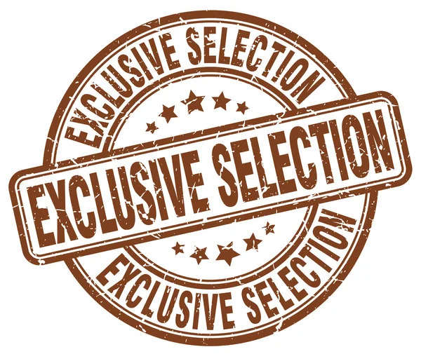 Exclusieve selectie bruin grunge ronde vintage Rubberstempel — Stockvector