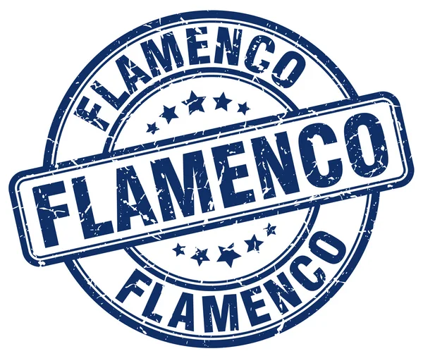 Фламенко голубой гранж круглая винтажная резиновая марка — стоковый вектор