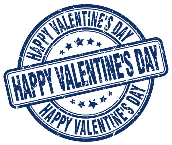 Happy Valentine's day blue grunge round vintage rubber stamp — Stock Vector