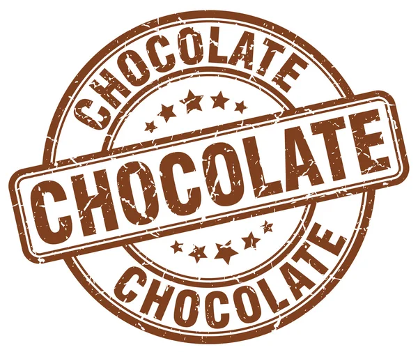 Grunge brun chocolat rond timbre en caoutchouc vintage — Image vectorielle